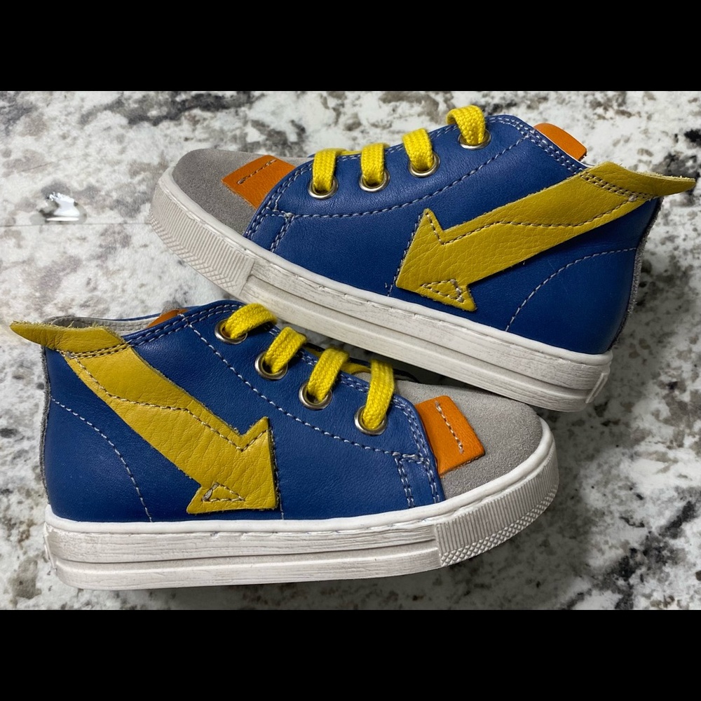 Falcotto Febe boys leather and suede sneakers multi color